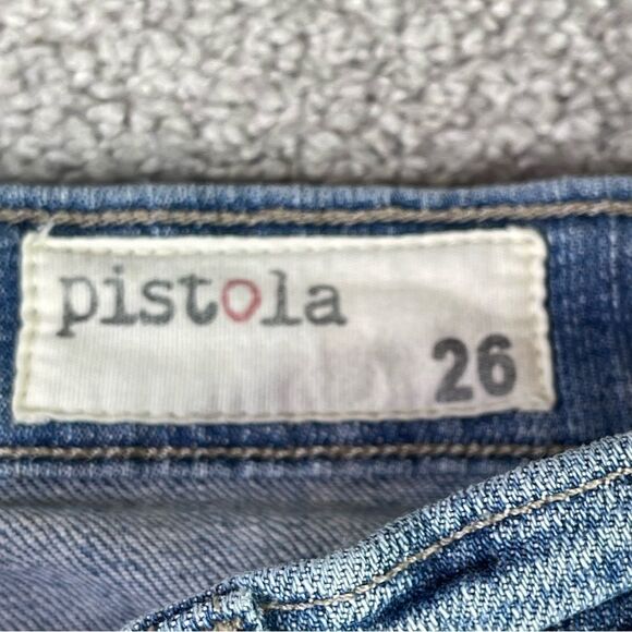 Pistola Jeans Women's 26 Blue Skinny Cropped Low Rise Medium Wash Denim - Picture 3 of 11